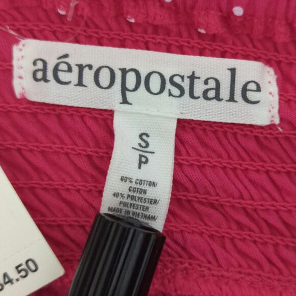 Aeropostale Pink & White Floral Empire Waist  Mini Dress SMALL NWT Hawaiian Boho - Picture 11 of 12